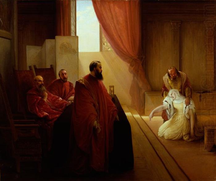 Francesco Hayez Valenza Gradenigo before the Inquisition china oil painting image